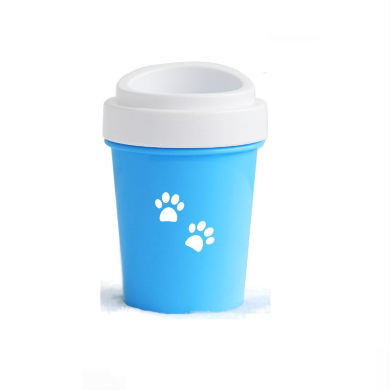 Dog foot care cleaning tool with soft silicone bristles, ideal for paw hygiene and mud removal